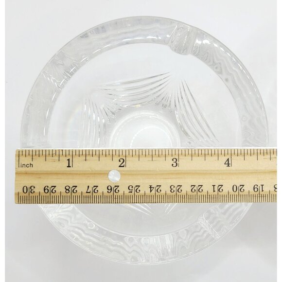 Vintage Mikasa Clear Glass Ashtrays With Etched Pattern Design Set Of 2 - Picture 8 of 9